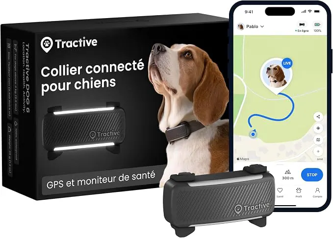 Photo marchande du traceur Tractive GPS chien édition 2025 par Tractive